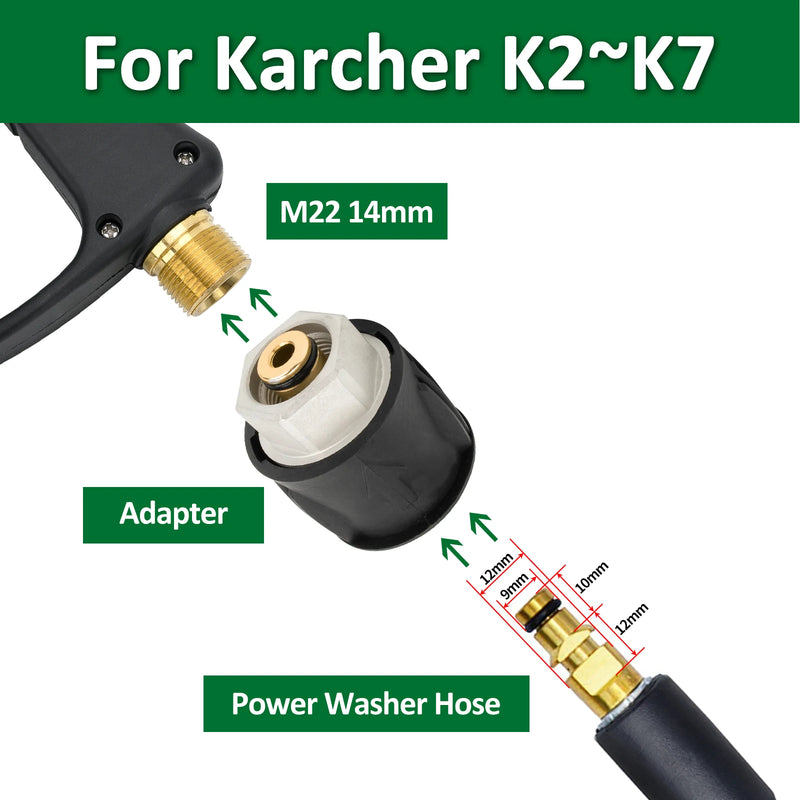 PowerJet™ Pressure Washer Gun – Quick Connect Nozzles for Karcher, Nilfisk, Bosch