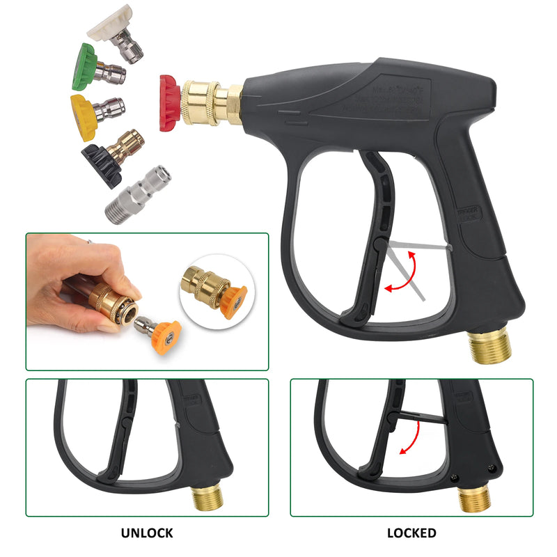 PowerJet™ Pressure Washer Gun – Quick Connect Nozzles for Karcher, Nilfisk, Bosch